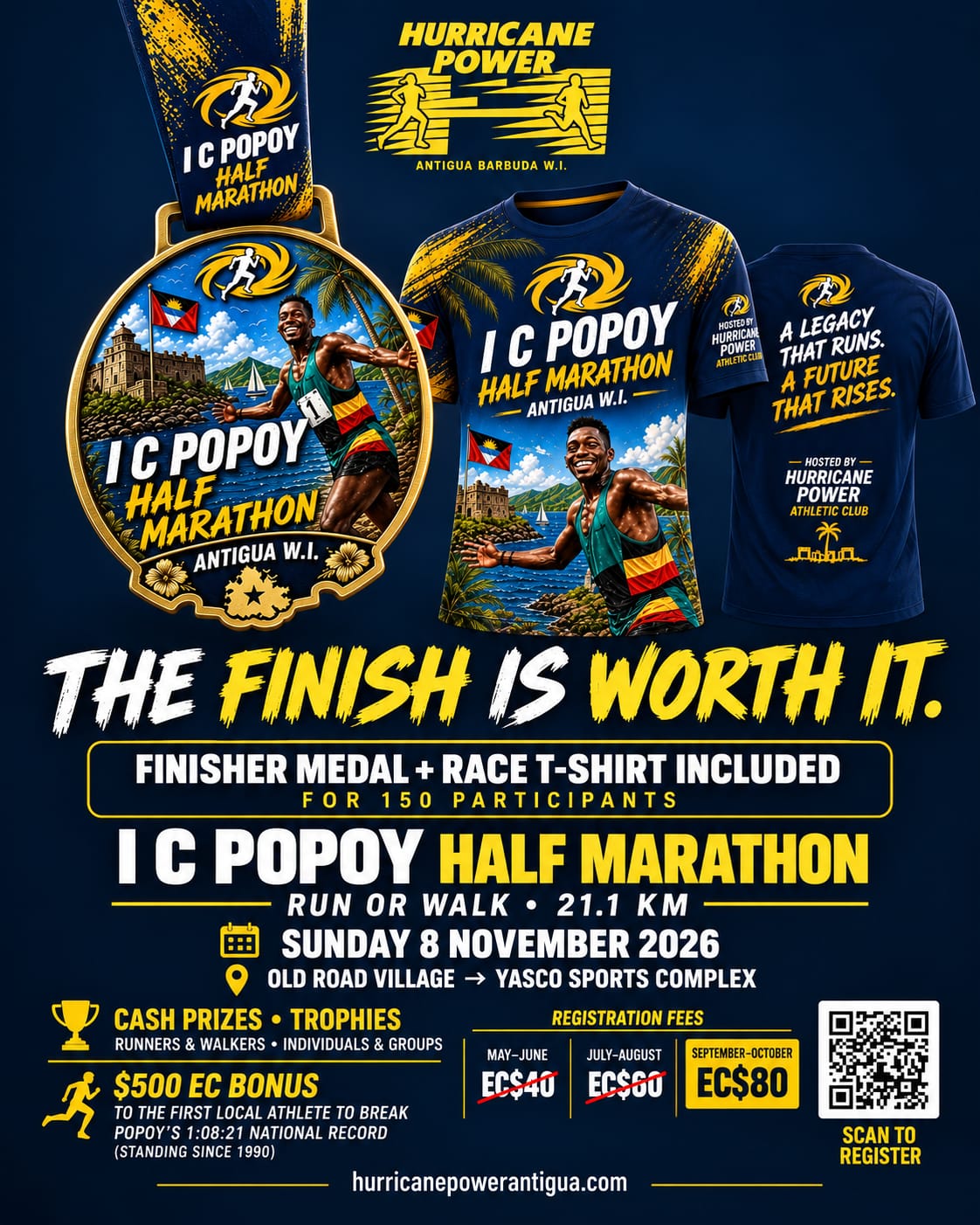 Latest I C Popoy Half Marathon finisher medal and race T-shirt designs